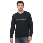 Emporio Armani Mens Loungewear Sweatshirt in Navy Cotton - Size Medium