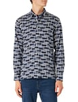 United Colors of Benetton Men's Shirt 5HOBUQ00X, Fantasy Blue All Over 69Z, L