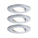 Paulmann 99933 spots LED Calla rond kit de 3 incl. 3x6,5W IP65 gradable projecteurs Chrome mat éclair. d'armoire plastique. lampe enc. 4000K, Matière, 19.5 W, 3er-Set