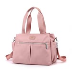 DOURR Hobo Sac à main en toile pour femme, sac à main fourre-tout multi-compartiments, rose, Medium