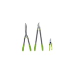 Lot 3 outils de jardinage coupants : secateur 8 + cisaille haies + coupe branches