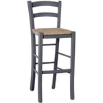 Tabouret haut en bois gris 73 cm style rustique pour la maison et le bar