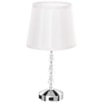 Bordslampa LED-bordslampa USB uppladdningsbar sänglampa i kristall, lampfot E27, för vardagsrum, sovrum, glas, silver 23 x 23 x