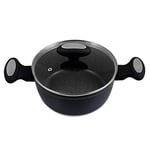 Zyliss E980141 Ultimate Non-Stick Stock Pot with Lid | 20 cm/2.15 Litre | Forged Aluminium | Black | Rockpearl Plus Non-Stick Technology | Suitable for All Hobs