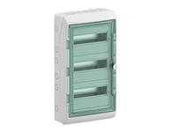 Schneider Electric Kaedra Mureva 10344DE Petit répartiteur de pièces humides en saillie pour jardin, cave, garage et extérieur, distributeur d'installation électrique, boîte à fusibles, 3 x 12 TE,