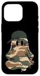 Coque pour iPhone 16 Pro Costume militaire effrayant de fantôme camouflage pour Halloween