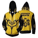 (Luffy yellow-S）Anime One Piece 3D Trafalgar Law Cosplay Pirates Of Heart Ohut villapaidat