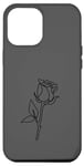 Coque pour iPhone 12 Pro Max Rose noire abstraite dessin minimaliste Line Art