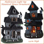 Tk Maxx Halloween Haunted House LIGHT UP On The Hill Spooky Graveyard Ornament