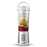 Ninja Blast Blender portable, 530 ml, couvercle résistant aux fuites et bec verseur, mini blender sans fil puissant, rechargeable, smoothies, shakes, mixe fruits et glaçons, blanc, BC151EUWH