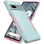 AIOVETEAB Coque pour Google Pixel 7A 2023, Heavy Duty 2 en 1 Hybrid Armor Hard Cover Case Protection pour Google Pixel 7A 6,1 Pouces 5G, Vert