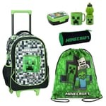 Minecraft Set Sac À Dos Trolley Grand Étui Boîte Goûter École Primaire