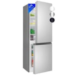 Bomann, Réfrigérateur/congélateur, 49,5cm de large, 175 L, Eclairage LED, KG7352, Inox