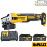 Dewalt DCG405 18V XR Brushless Angle Grinder 125mm + 2 x 4Ah Batteries & Charger