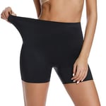 Joyshaper Femme Pantalon Doux Élastique Short sous Jupe Anti Frottement Cuisse Shorty pour Robe Panty de Sécurité Invisible Boxer Shorts Culottes Caleçon sans Couture Shorty Cycliste Noir M