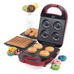 Giles & Posner EK2102SG 3 in 1 Compact Treat Maker, Create Delicious Doughnuts, Cake Pops & Waffles, 600W, Kids Sweet Treat Waffle & Cake Maker, Non-Stick Removable Plates, Easy Clean, Quick Preheat