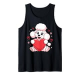 Cute Poodle Love Heart Valentines Day Poodle Lover Tank Top