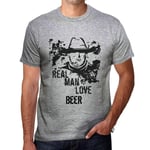 Homme Tee-Shirt Les Vrais Hommes Aiment La Bière - Real Men Love Beer - T-Shirt Graphique Éco-Responsable Vintage Cadeau Nouveauté