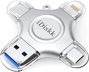 iDiskk 1000GB Photo Stick for iPhone, 4 in 1 iPhone lightning USB Flash drive,External iPhone Memory Sticks iPad Storage work with latest iPhone USB-C device Android Phone Mac and Computer