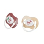 Bébé Douceur, Set de 2 Sucettes Silicone Physiologique +6Mois Faon Foret Magique