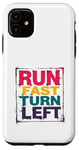 iPhone 11 Run Fast Turn Left - Funny Track Runner Motivational Fitness Case