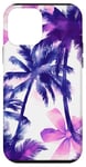 Coque pour iPhone 12 mini Violet Abstrait Floral Été Coquette Coquette Cocktail Palm