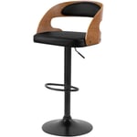 Rendez-vous Déco - Chaise de bar réglable 62/84 cm en cuir synthétique noir - louis