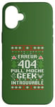 Coque pour iPhone 16 Plus Geek Erreur 404 Type Pull Moche Noel Homme Femme Développeur