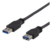 Deltaco USB3.1 Förlängningskabel USB-A hane till USB-A hona, 2m