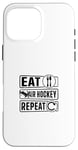 Coque pour iPhone 16 Pro Max Eat Air Hockey Repeat - Funny Air Hockey