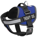 Dogline Gilet Harnais pour Chiens et 2 Amovible Therapy Dog Patches, petite/45,7 cm vers 63,5 cm, Bleu