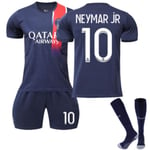 23-24 Kids Kits Träningsdräkter Kort skjorta+shorts+socka sportset psg 23/24 home kit #10 #24 (8-9 years)