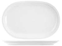 Porcelain Plate Chicago White Oval 37 cm Saturnia