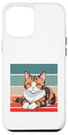 Coque pour iPhone 12 Pro Max Chat Calico Félin Détendu Tranquille Orange Pose Calme