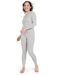 LAPASA Ensemble de sous-Vêtements Thermiques Femme Haut & Bas Maillot de Corps Manches Longues & Pantalon Chaud Automne/Hiver Gris Clair L