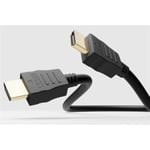 HDMI kabel 10m, guldpläterad, 1.4, rund, svart svart 10 m