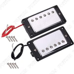 Electric Guitar Humbucker Pickup For Gibson Les Paul LP Guitar Silver with Black