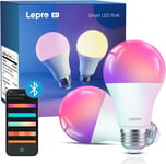 Bluetooth Smart LED Bulb E27, RGB Color Changing, Music Sync, 2 Packs