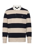 Reg Shield Barstripe Heavy Rugger Tops Polos Long-sleeved Navy GANT