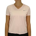 NIKE Top Vneck Shortsleeve Women's Shortsleeve - Echo Pink/Reflective Silver, Large