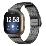 Strap-it Bracelet acier inoxydable - compatible pour Fitbit Versa 3 (noir)