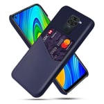 Bofink Xiaomi Redmi Note 9 skal med korthållare - Blå Blå