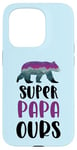 Coque pour iPhone 15 Pro Super papa ours cadeau fête des pères anniversaire papa Noël