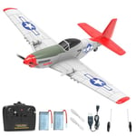 VOLANTEXRC Avion Télécommandé 2 canaux Jouets de Chasse télécommandés, 2.4GHz Planeur RTF, RC Avion avec 2 Batteries, Facile à Piloter pour Les Enfants et Les débutants (P51D Mustang)