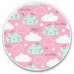 2 x Vinyl Stickers 20cm - Pretty Pink Princess Clouds Girls Cool Gift #14837