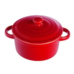 Home Big Wrist Tureen Bowl with Salad Bowl Special Microwave Bowl Ceramic Bowl of Breakfast Oatmeal Bowl Decorative Hotel Retro Soup Bowl (Color : Red, Size : 13.5 * 7.7CM/5 * 3INCH)