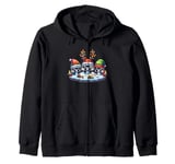 Santa Reindeer Elf Video Games Christmas Gamer Boys Mens Kid Zip Hoodie