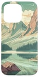 Coque pour iPhone 15 Pro Max Rocky Mountain Lake Vintage Paysage graphique