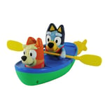 Toomies Bluey Canoe | Bluey and Bingo Toddler Bath Toys in Canoe with Pull Cord Activated Bluey Paddling Action | Officially Licensed Bluey Toys | ToddlerToys for 18 Month Old Plus