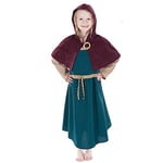 PRETEND TO BEE Norse Viking Lady/Girl Fancy Dress Costume for Kids, 7-9 Years